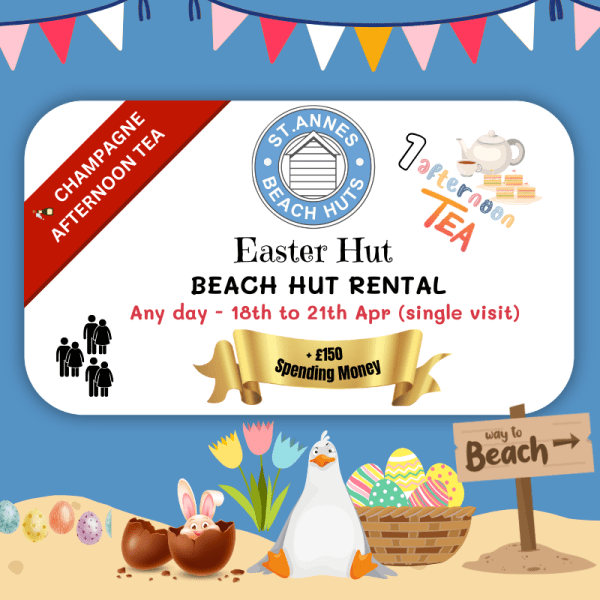 🎟 Bank Holiday Beach Hut with Champagne Afternoon Tea & £150 Spends! 🎟️